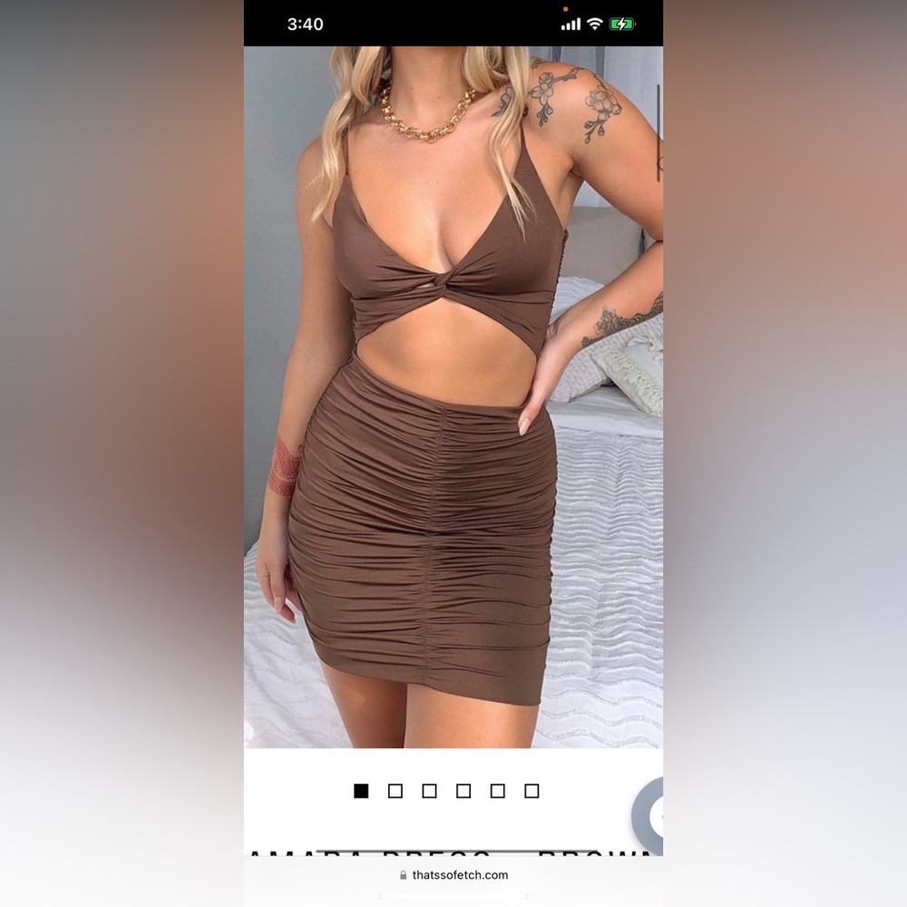 Brown that’s so fetch cut out dress
